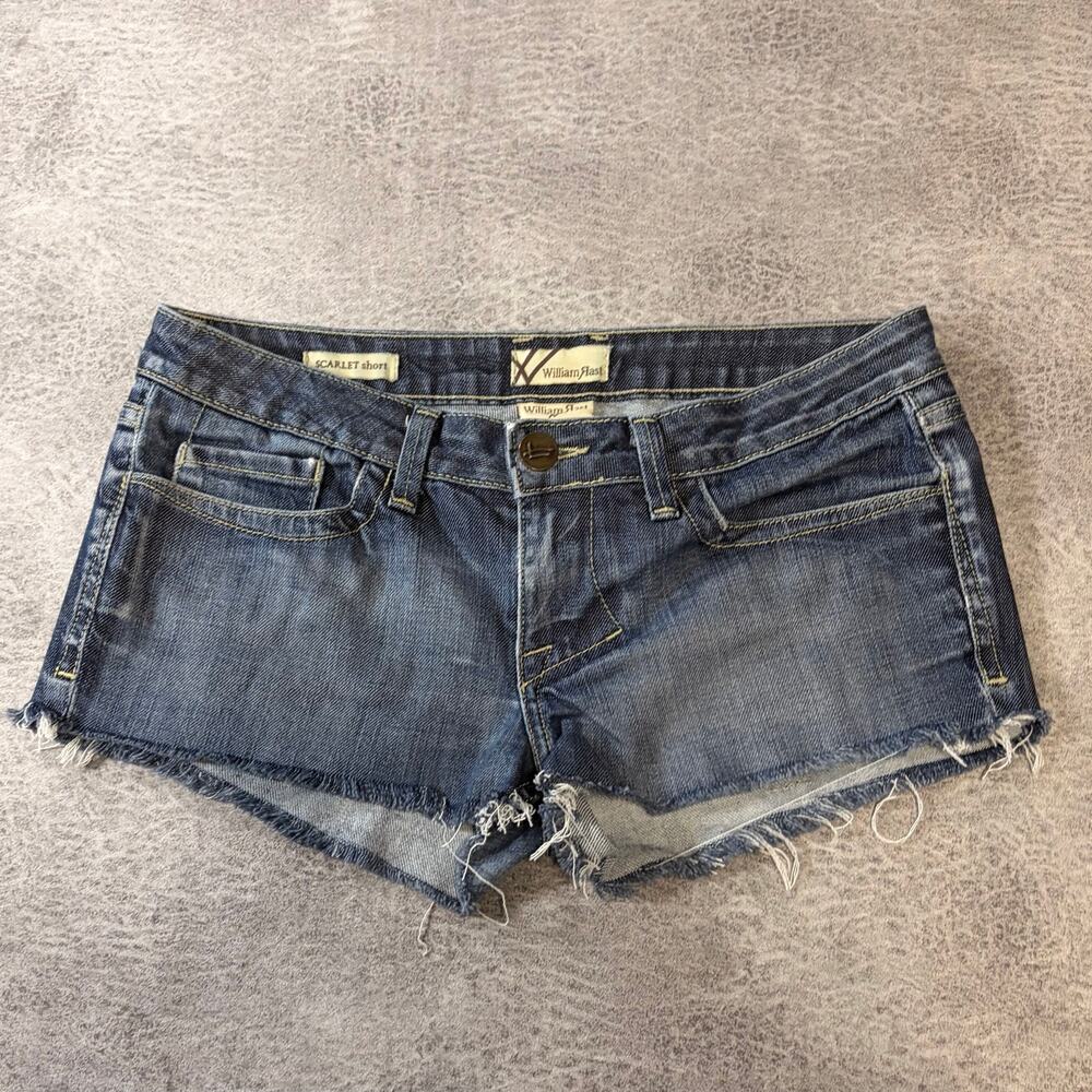 Classic Mid Wash Distressed Mini Shorts